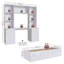 Ver imagem 7 de Quarto Juvenil com Cama Solteiro, Escrivaninha e Estante Multifuncional Smart Multimóveis MCR45369