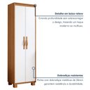 Ver imagem 6 de Sapateira Multiuso 2 Portas 5 Prateleiras com Pés 184cm Bliss Bege Amêndoa Clean/Branco