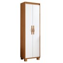 Ver imagem 2 de Sapateira Multiuso 2 Portas 5 Prateleiras com Pés 184cm Bliss Bege Amêndoa Clean/Branco