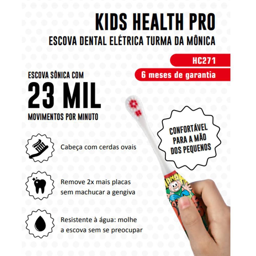 Escova Dental Infantil Eletrica Cebolinha Health Pro - HC271 - 3