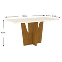 Ver imagem 5 de Conjunto: Mesa de Cozinha Vértice C/ Tampo Reto Madeirado C/ Vidro 160x80cm e 6 Cadeiras Isa Nature