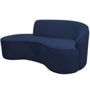Ver imagem 1 de Sofá Curvo 2 Lugares 150cm Eron Braço Esquerdo Veludo Azul Marinho - Nexta Casa
