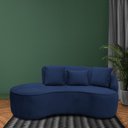 Ver imagem 2 de Sofá Curvo 2 Lugares 150cm Eron Braço Esquerdo Veludo Azul Marinho - Nexta Casa