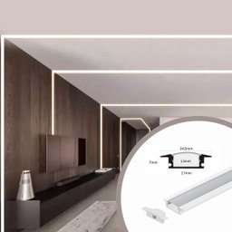 Perfil De Led Slim Para Embutir Gesso Marcenaria 1m Branco - 6