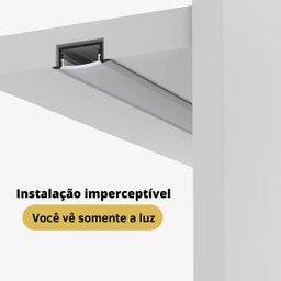 Perfil De Led Slim Para Embutir Gesso Marcenaria 1m Branco - 7