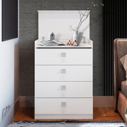 Comoda Segredo Escondido 4 Gavetas Branco Liberdade Shop Jm - 1