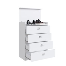 Comoda Segredo Escondido 4 Gavetas Branco Liberdade Shop Jm - 3
