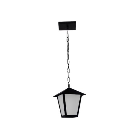 LUMINÁRIA PENDENTE COLONIAL QUADRADA PRETO - 1480 PT