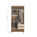 Ver imagem 5 de Guarda Roupas Solteiro Fit 4.2 Santos Andira -4 Portas 2 Gavetas 191x 92 Cm:jequitiba/offwhite