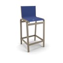 Ver imagem 2 de Kit 3 Banquetas Alta Bancada Alumínio Fendi Tela Azul