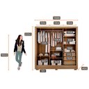 Ver imagem 5 de Guarda Roupa Topazio 3 Pts 3 Gavetas com 2 Kit Espelho 6 Pés Clic Móveis