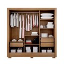 Ver imagem 3 de Guarda Roupa Topazio 3 Pts 3 Gavetas com 2 Kit Espelho 6 Pés Clic Móveis