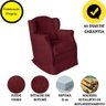 Poltrona Amamentação com Balanço e Puff Luxo Suede Manuela:Vinho - 4