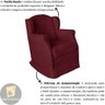 Poltrona Amamentação com Balanço e Puff Luxo Suede Manuela:Vinho - 5