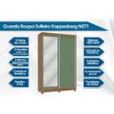Ver imagem 2 de Guarda Roupa Solteiro 2 Portas de Correr e 2 Gavetas C/espelho e Pés N571 Branco/macadamia -
