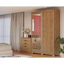 Ver imagem 5 de Guarda Roupa Solteiro 2 Portas de Correr e 2 Gavetas C/espelho e Pés N571 Branco/macadamia -