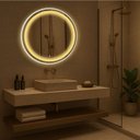 Ver imagem 2 de Espelheira 100x100 E08 Dourado Real Aluminio Sup Par Led Jat 02 Amarelo Bivolt Touch