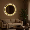 Ver imagem 4 de Espelheira 100x100 E08 Dourado Real Aluminio Sup Par Led Jat 02 Amarelo Bivolt Touch