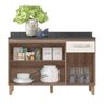 Balcão para Cozinha Fit 120cm Carvalho Nature/off White Cristal com Tampo - Nicioli - 3