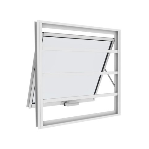 Janela Maxim-Ar com Grade 80CMX60CM em Alumínio Branco com Vidro – Vitrolar
