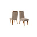 Ver imagem 1 de Kit 2 Cadeiras Sala Jantar Lia 2 Un Freijó/suede Kraft Bege - Dj Móveis