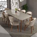 Ver imagem 4 de Conjunto de 2 Cadeiras de Madeira Maciça Estofada Donatella - Natural c/ Linho Off White