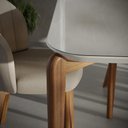 Ver imagem 5 de Conjunto de 2 Cadeiras de Madeira Maciça Estofada Donatella - Natural c/ Linho Off White