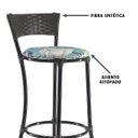 Ver imagem 4 de Kit 8 Banquetas Alta Forts Fibra Uv Bar, Cozinha, Edícula, Sacada, Varanda, Terraço - Tabaco /floral