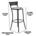 Ver imagem 3 de Kit 8 Banquetas Alta Forts Fibra Uv Bar, Cozinha, Edícula, Sacada, Varanda, Terraço - Tabaco /floral