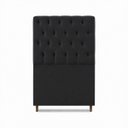 Ver imagem 3 de Cabeceira para Cama Solteiro Estofada Capitonê Luna Vilajo em Suede Preto – 0,88 m