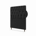 Ver imagem 5 de Cabeceira para Cama Solteiro Estofada Capitonê Luna Vilajo em Suede Preto – 0,88 m