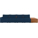 Ver imagem 5 de Sofá Ilha Modular para Sala 392cm com Puff Dublin K01 Veludo Azul Sintético Caramelo - Lyam Decor
