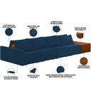 Ver imagem 7 de Sofá Ilha Modular para Sala 392cm com Puff Dublin K01 Veludo Azul Sintético Caramelo - Lyam Decor
