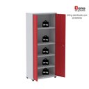 Ver imagem 5 de Armário de Escritório 2 Portas com Chave e Prateleiras Reguláveis Aço Cinza/Vermelho