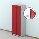 Ver mais imagens de Armário de Escritório 2 Portas com Chave e Prateleiras Reguláveis Aço Cinza/Vermelho