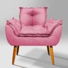 Poltrona Aconchegante Suede Rosa Pés Palitos - Belliv Decor - 2