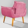 Poltrona Aconchegante Suede Rosa Pés Palitos - Belliv Decor - 4
