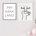 Ver imagem 2 de Kit 2 Quadros Divertidos Banheiro Minimalista 45x34cm - com Vidro:madeira Preta