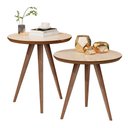 Ver imagem 1 de Kit Mesa de Apoio e Lateral Sofá e Sala Visita Off White Freijó