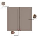Ver imagem 3 de Armário Aéreo Unna 2 Portas 80cm Gris - Poliman Móveis
