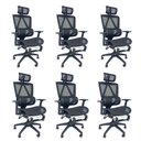 Ver imagem 1 de Kit 6 Cadeiras de Escritório Presidente Executiva Oficial Titan Preto