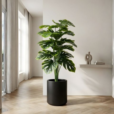 1 Planta Artificial Costela de Adão (70cm) Realista 24 Folhas Toque Real Decoração Luxo Casa e Sala