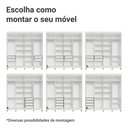 Ver imagem 6 de Guarda-Roupa Casal com Pés 8 Portas Batentes com Espelho Saturno Madesa