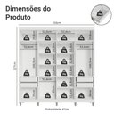 Ver imagem 4 de Guarda-Roupa Casal com Pés 8 Portas Batentes com Espelho Saturno Madesa