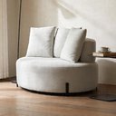 Ver imagem 5 de Poltrona Orgânica Chaise 2 Lugares 140cm Pés Industrial Zain K01 Veludo Bege - Lyam Decor