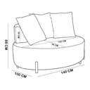 Ver imagem 2 de Poltrona Orgânica Chaise 2 Lugares 140cm Pés Industrial Zain K01 Veludo Bege - Lyam Decor