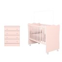 Ver imagem 4 de Berço Simples com Colchão Probel e Cômoda 777 para Quarto de Bebê Infantil Doce Sonho Rosa Qmovi