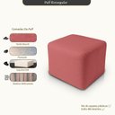 Ver imagem 3 de Puff Retangular Decorativo para Sala Orgânico Confortável e Reforçado Bouclé