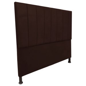 Cabeceira de Cama Box Viúva 130cm Estofada Laura Marrom