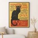 Ver imagem 3 de Quadro Decorativo Canvas Gato Chat Noir Mold.branca:40x30cm
